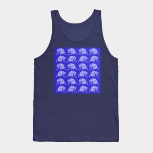 ajolote ranch axolotl ecopop in mandala blue pattern art Tank Top